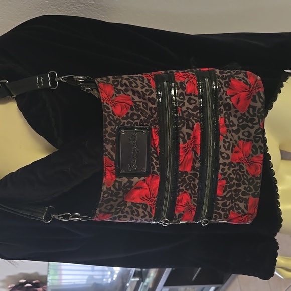 Bettysville Handbags - Betsry Johnson Bowsl Leppard Print Crossbody Purse